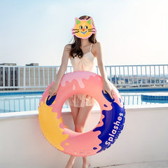 Adult Swimming Ring with Safety Handle for Water Fun