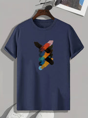 Colorful Print Men's Graphic T-shirt for Summer