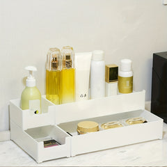 Plastic Makeup Drawer Storage Box With grids Stackable Storage Basket