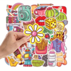 50pcs Water Bottle Stickers Waterproof Laptop Skateboard Computer Stickers