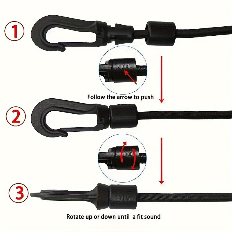 10-20 Pack 8mm Elastic Water Resistant Rope Hooks for Kayaks