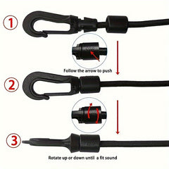 10-20 Pack 8mm Elastic Water Resistant Rope Hooks for Kayaks
