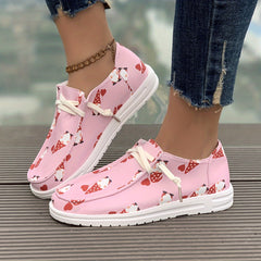 Women's Skate Shoes with Heart & Icecream Pattern, Lightweight