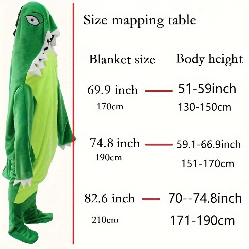 Dinosaur Wearable Blanket Cozy Sleeping Bag For Camping