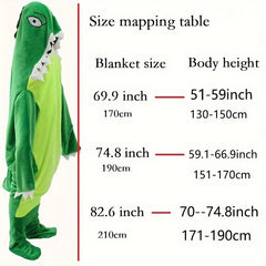 Dinosaur Wearable Blanket Cozy Sleeping Bag For Camping