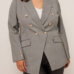Casual Plaid Blazer Long Sleeve Lapel