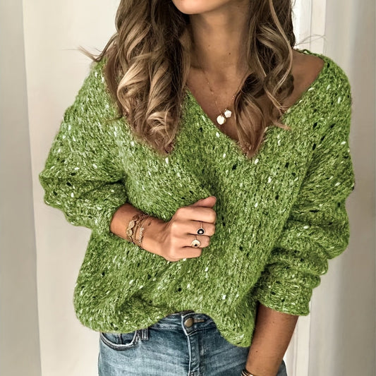 Long Sleeve Drop Shoulder Sweater Loose Casual Sweater Women's Clothing