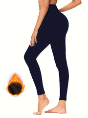 Fleece Lined Yoga Pants High Elastic Running Leggings Women