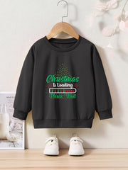 OERYUI Girls Christmas Sweatshirt Christmas Is Loading Wait Print Pullover