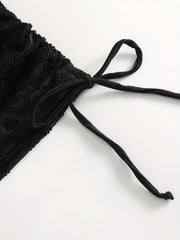 Geometric Pattern Lace Up Bikini Skirt