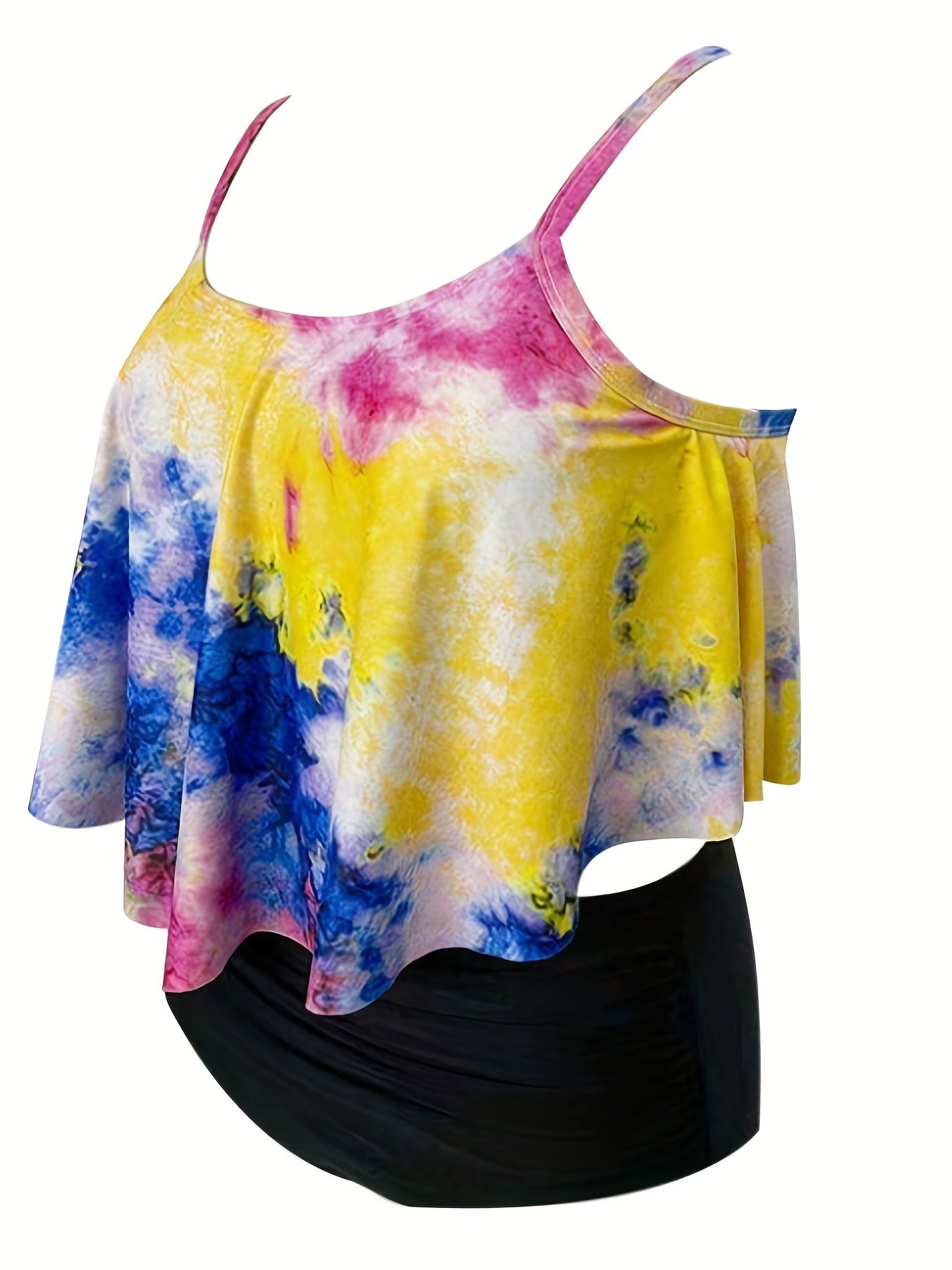 Tie Dye Halter Neck Swimsuit Set Women's Beach Swimsuit 2 Pcs Set