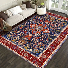 Vintage Boho Area Rug Stain Resistant Non Shedding Floral Mat