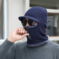 Thick Knitted Fishing Hat with Face Cover for Cycling