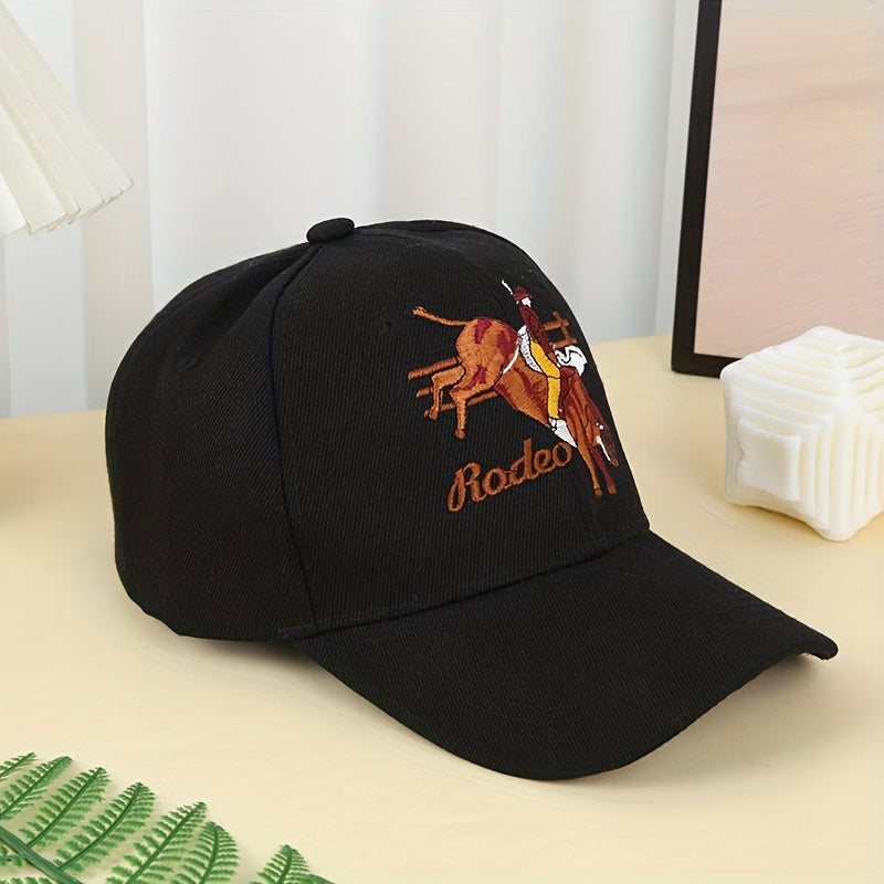 Adjustable Baseball Cap with Rodeo Embroidery - Outdoor Sunshade Hat