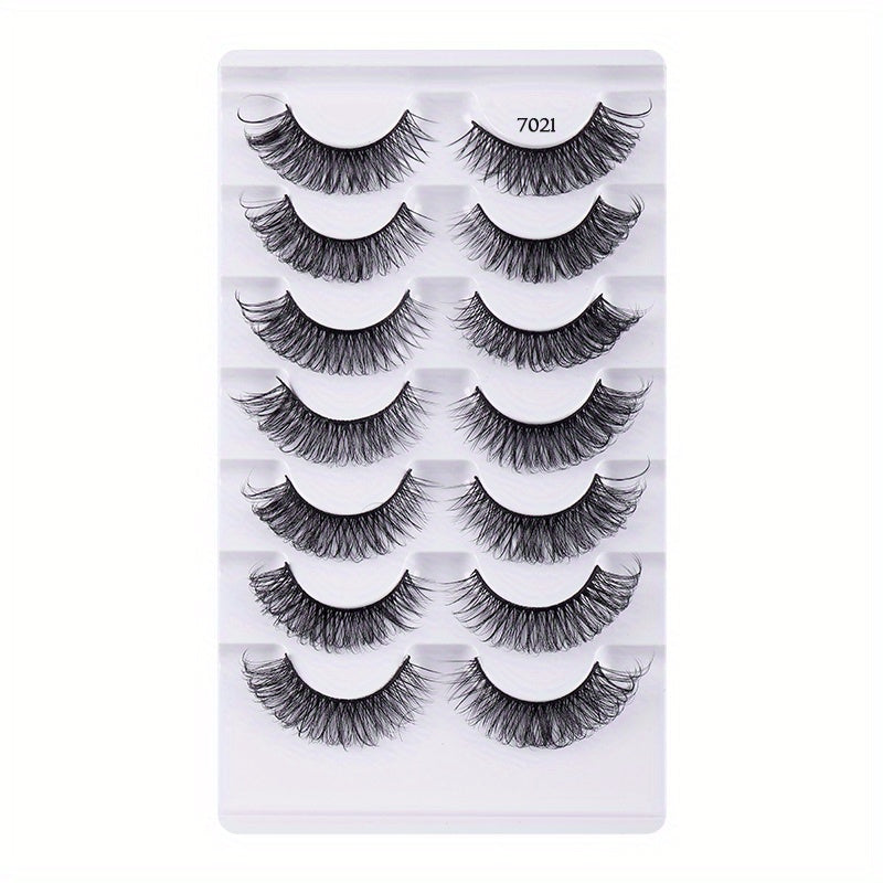 7 Pairs of Natural Looking False Lashes for Makeup Collection