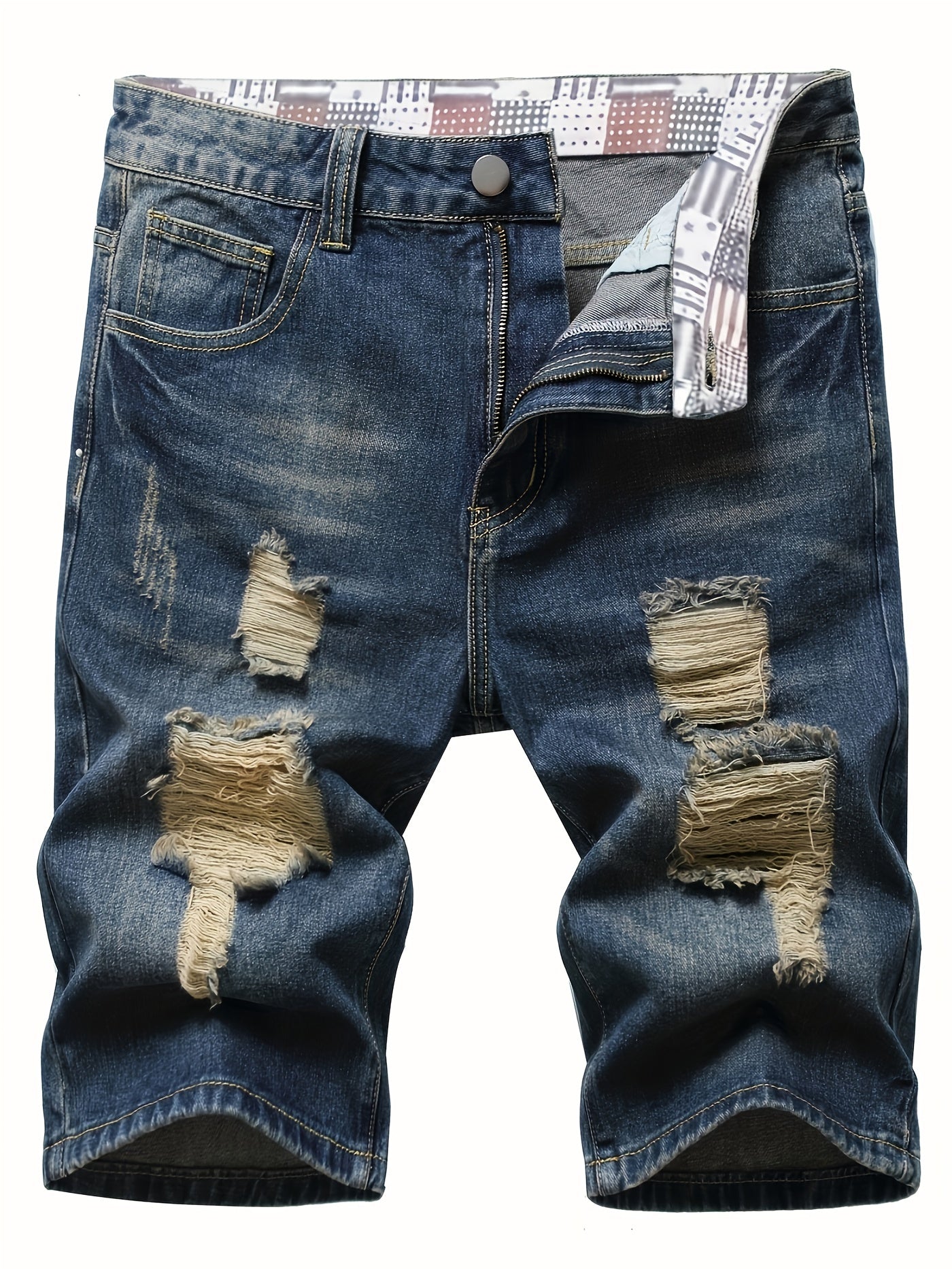 Men's Distressed Denim Shorts for Summer
