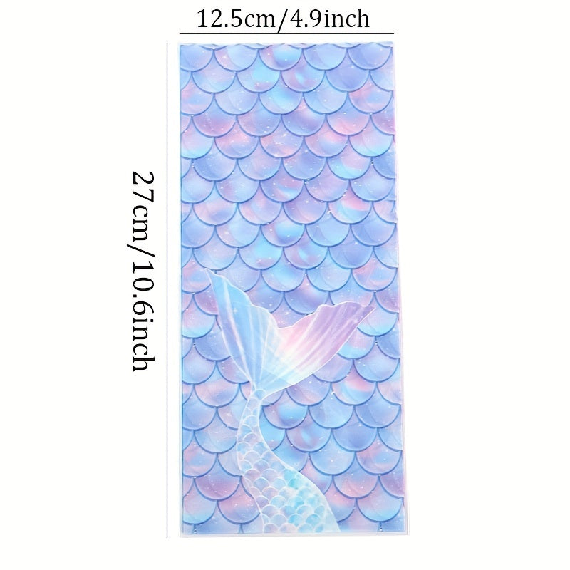 50pcs Mermaid Scale Print Candy Bag Birthday Party Decorations