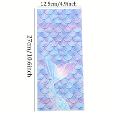 50pcs Mermaid Scale Print Candy Bag Birthday Party Decorations
