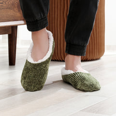 Men's Striped Fleece Slipper Socks