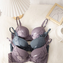 3pcs Lace Push Up Bras Comfy & Breathable Women's Lingerie