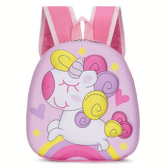 Kids Cartoon Unicorn Printed Backpack Large Capacity 3D Travel School Bag