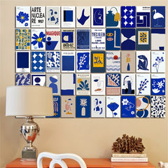 50pcs Klein Postcard Collage Set for Wall Aesthetics Wall Decoration Theme Room