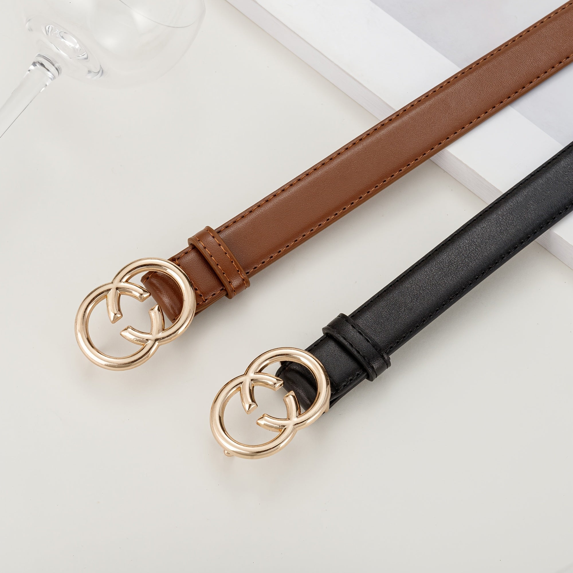 Round Buckle Belt Girls Boys Casual Decorative Accessories