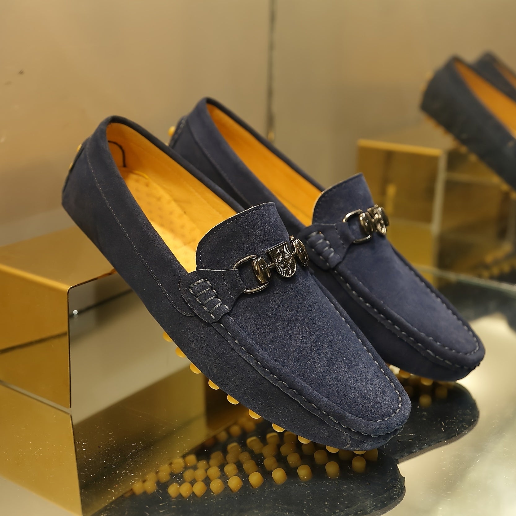 Men's Comfy Moc Toe Loafer Shoes Non-slip Slip On Driving Shoes
