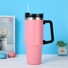 980ml Stainless Steel Water Cup Insulated Straw Bottle
