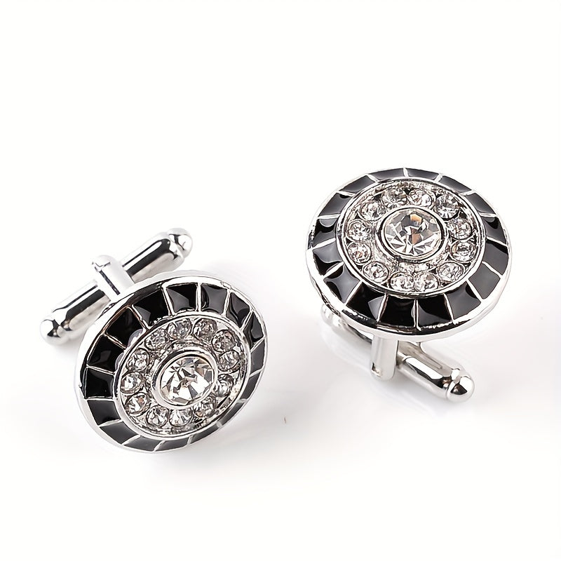 Men's French Alloy Artificial Diamond Cufflinks Business Accessories