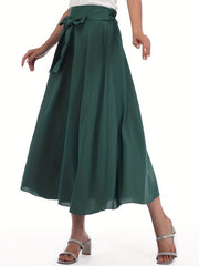 Tie Waist A line Skirt Solid Casual Skirt Women's Clothing