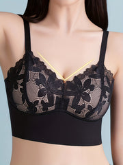 2pcs Lace Wireless Push Up Bra Comfy & Breathable Women's Lingerie