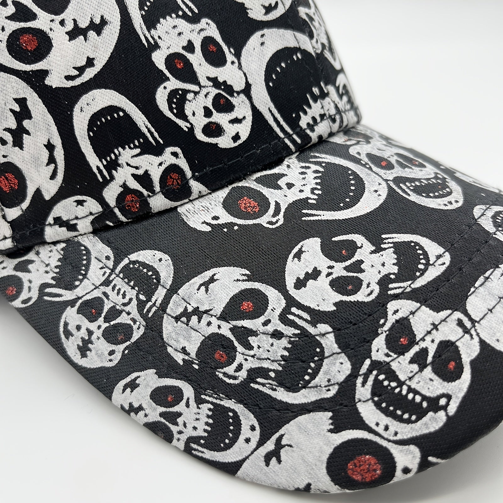 Skull Print Baseball Cap Y2K Vintage Sun Hat Men Unisex Dad Hats