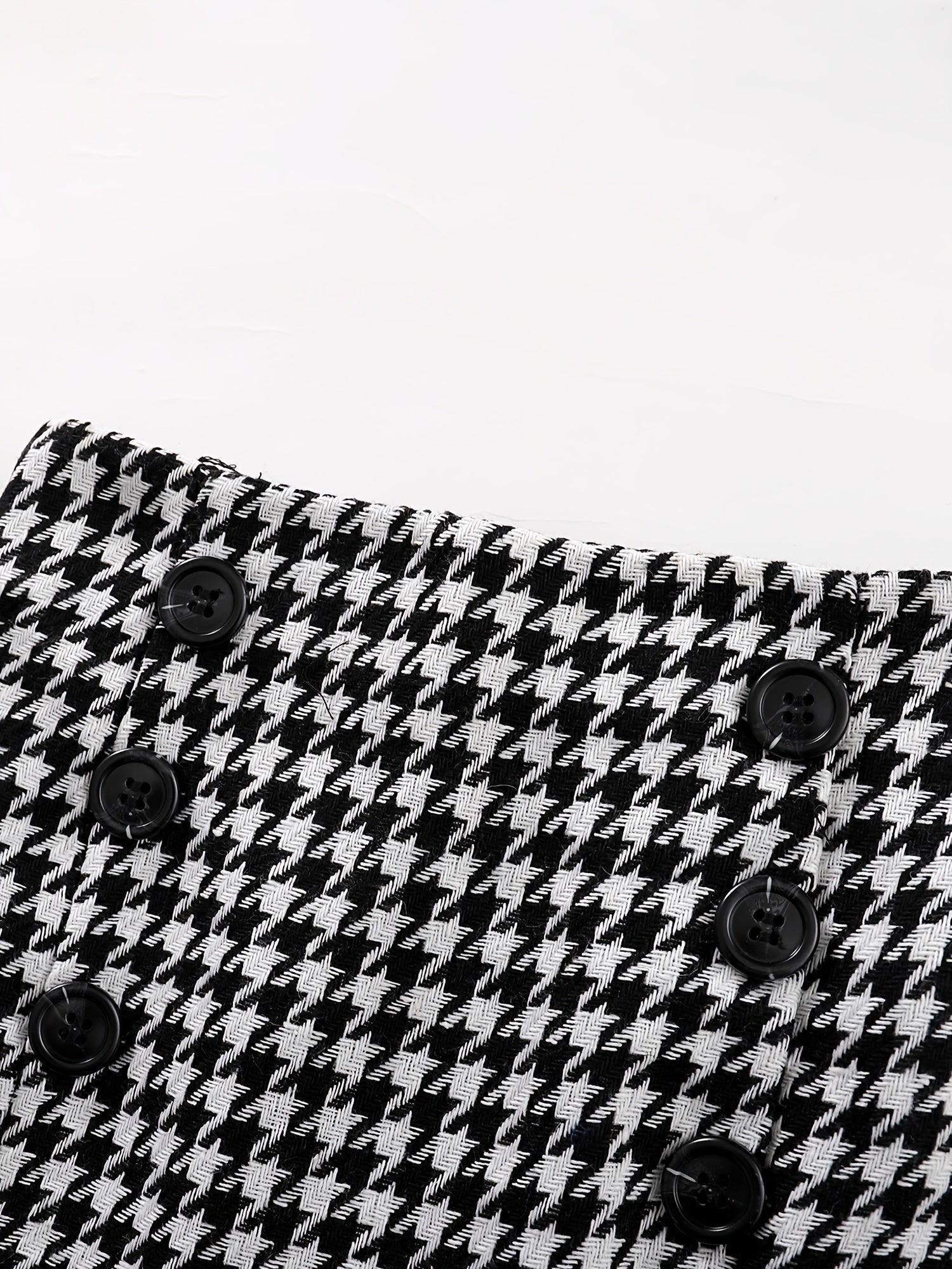 Girls Cold Shoulder Long Sleeve Top Houndstooth Skirt Set