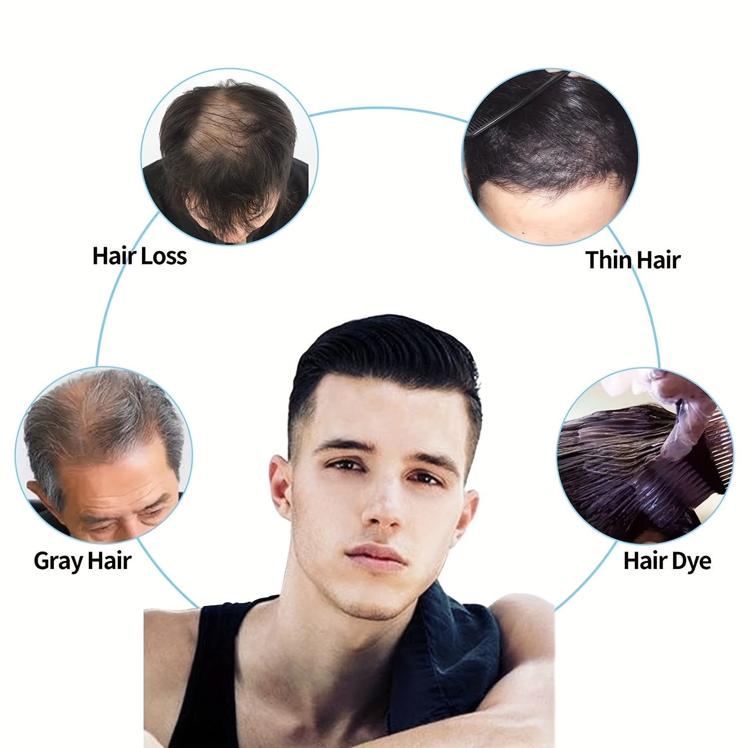 Men's High Top Fade Wig Natural Short Human Hair Toupee Clip