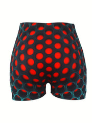 Graphic Print Skinny Shorts Yoga Casual Summer Shorts Women's Clothing