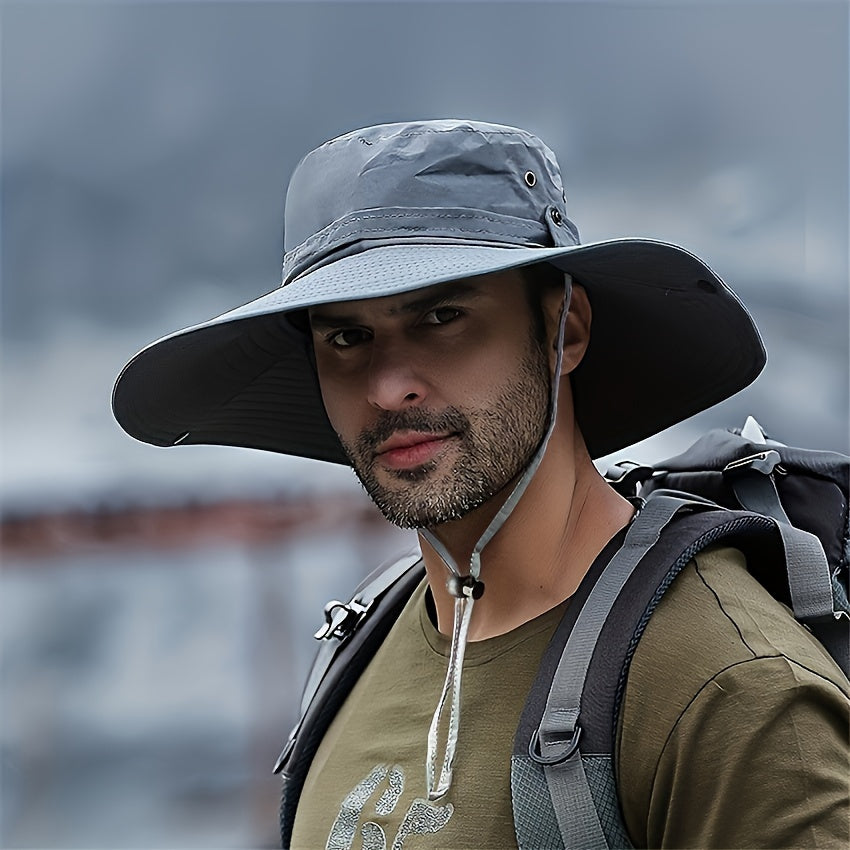 Men's Wide Brim Summer Bucket Hat UV Protection Sun Cap