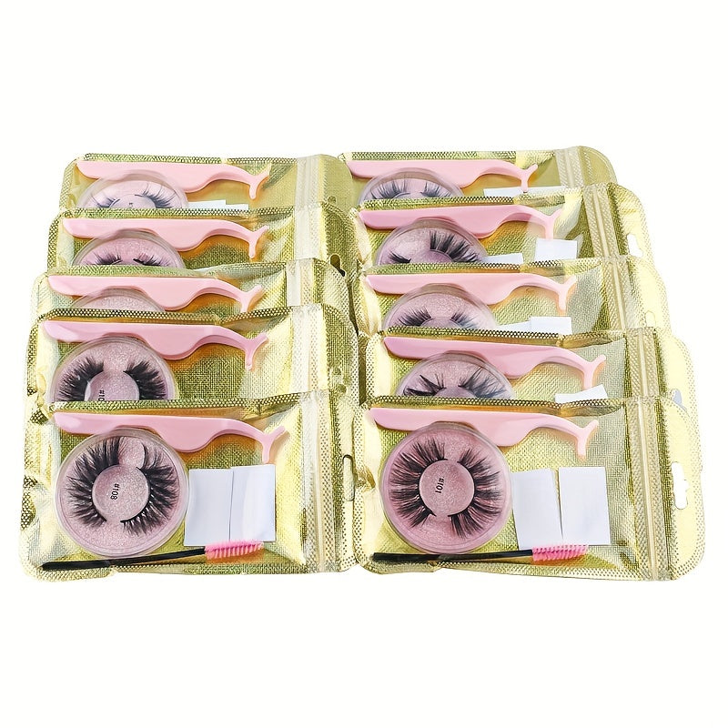 Reusable Self Adhesive Eyelashes Glue 3d Wispy Natural Makeup Lashes