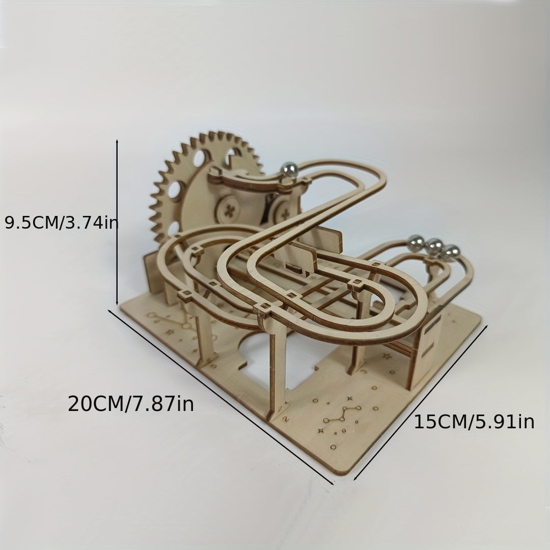 3D Wooden Puzzle Mechanical Track Ball Simulation Model Decoration Adult Toy