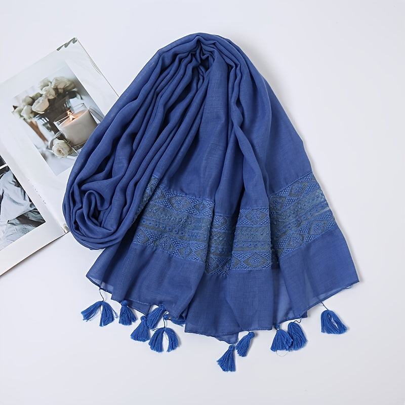 Lace Tassel Scarf for Women - Casual Cold Weather Scarves