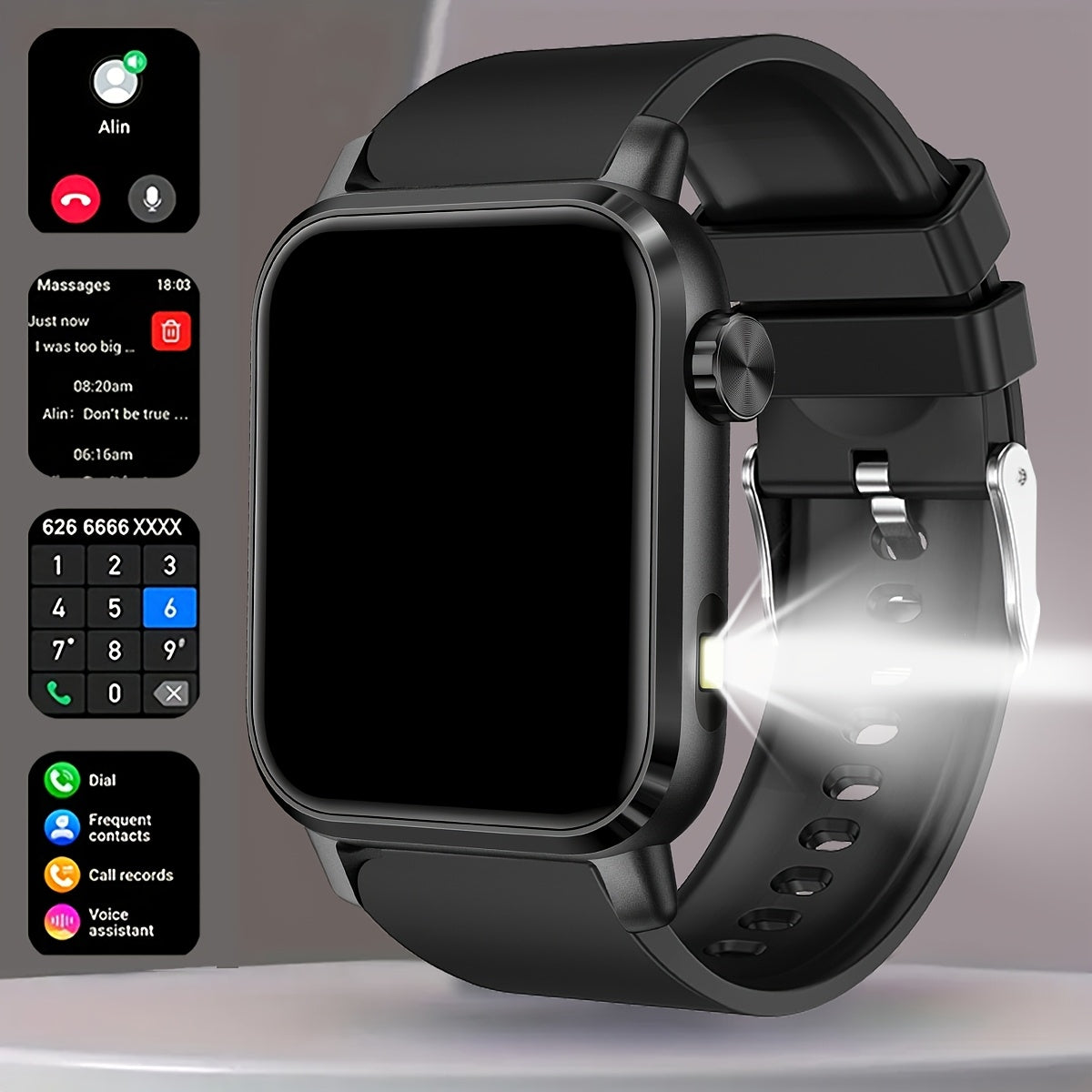 Sports Smartwatch 1.85in Screen IP68 LED Flashlight
