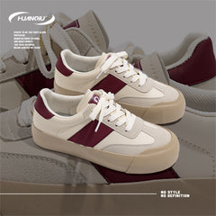 HUANQIU Women's Lace-up Low Outdoor Skate Shoes Lightweight & Comfy