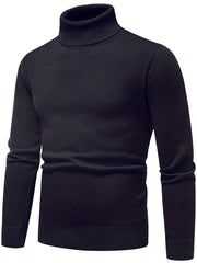 Men's Turtle Neck Knit Sweater Casual Warm Pullover for Fall Winter