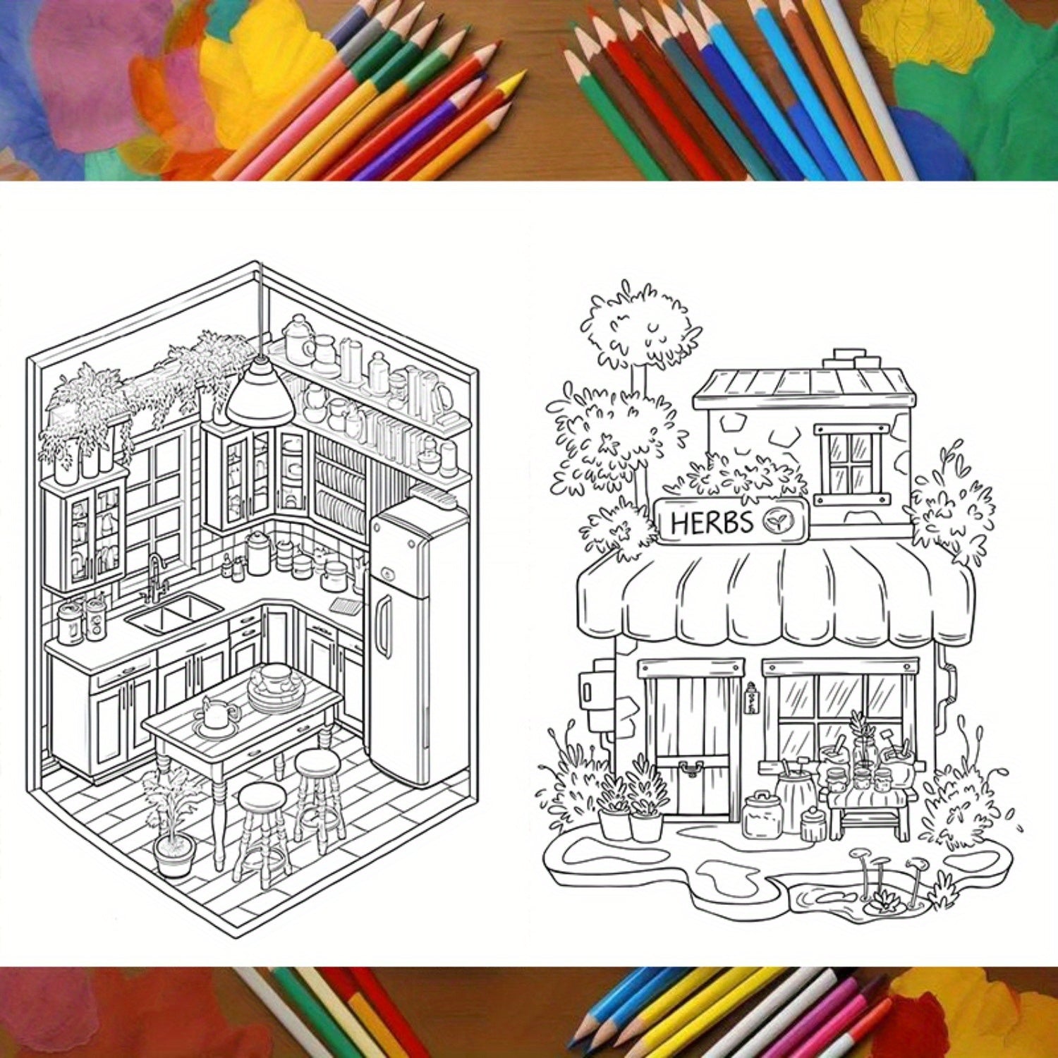 City Coloring Book for Adults - 21 Pages of City Themed Illustrations