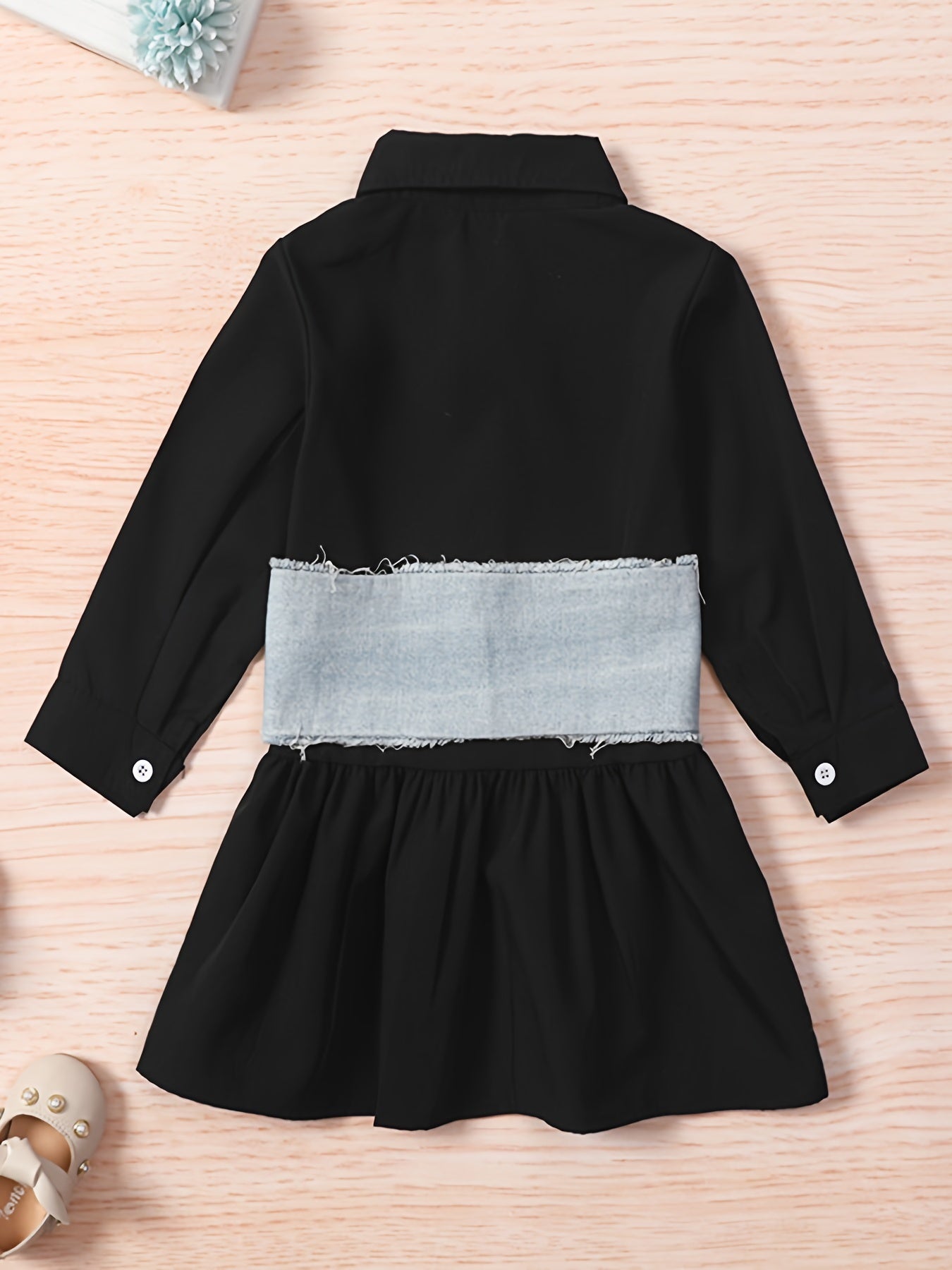 Girls Cotton Shirt Dress & Denim Corset