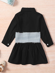 Girls Cotton Shirt Dress & Denim Corset