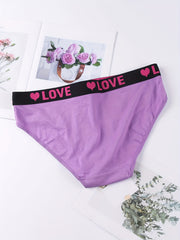 6 Pack Plus Size Romantic Panties Set Women's Plus High Waist