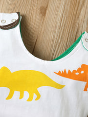Dinosaur Print Romper Sleeveless Jumpsuit for Baby