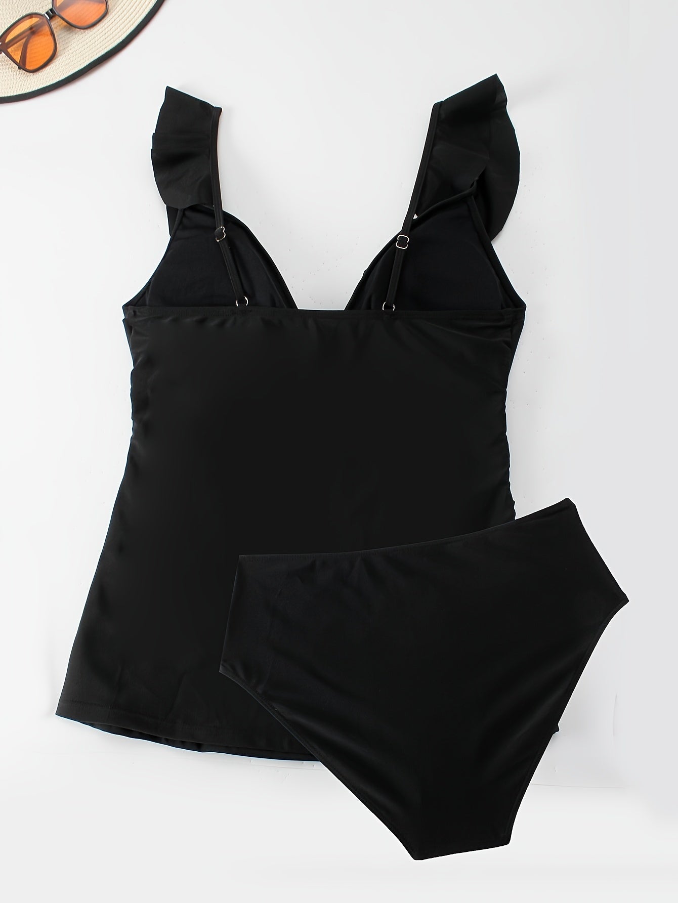 Ruched V Neck Tankini Set