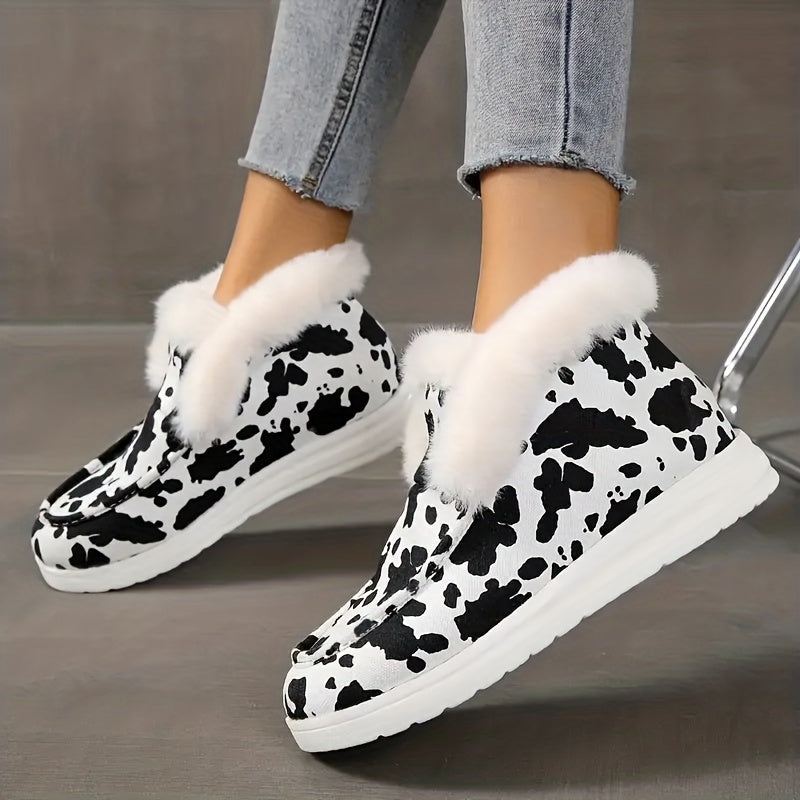 Fur Fleece Lined Snow Shoes Lightweight Non Slip Boat Shoes